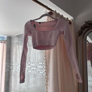 oh polly / bo + tee pink workout crop top 🎀